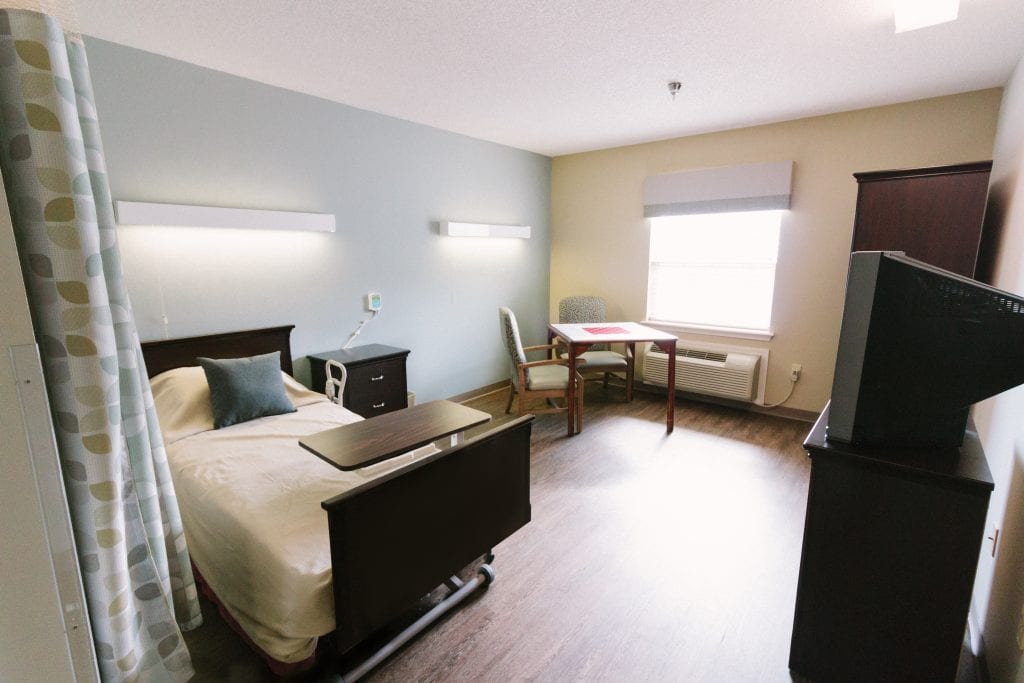 A room available for long term care, respite care, memory care, short term care