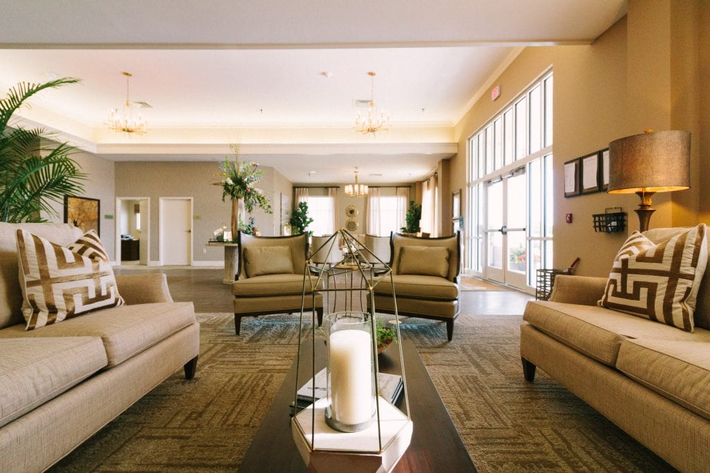 A common area at a skilled nursing facility