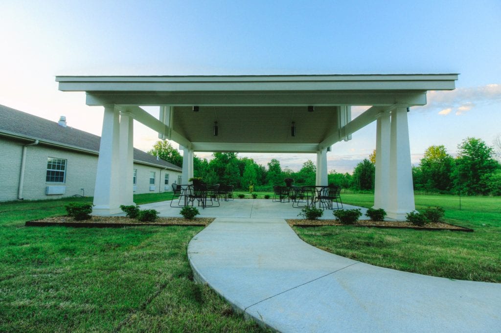 An outdoor area available for memory care patients